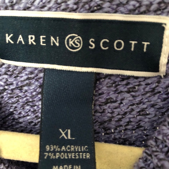 Karen Scott Purple Cable-Knit Sweater - Picture 6 of 6